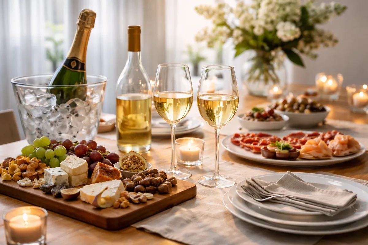 Comment aménager votre table pour recevoir avec du vin et du champagne à l'apéritif